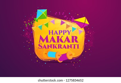 vector holiday illustration. Makara Sankranti or Sankranti. Hindu harvest festival, celebrated at the winter solstice. graphic design for posters, flyers, cards, brochures, covers.