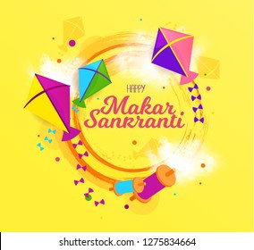 vector holiday illustration. Makara Sankranti or Sankranti. Hindu harvest festival, celebrated at the winter solstice. graphic design for posters, flyers, cards, brochures, covers.