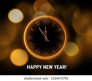 Vector holiday illustration. Modern 2020 new year, great design for any purposes. Gold 2020 new year background template. Isolated vector illustration. Happy new year party invitation. 