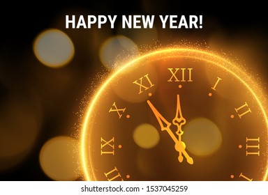Vector holiday illustration. Modern 2020 new year, great design for any purposes.  Party invitation template. Christmas golden decoration.