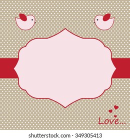 Vector holiday illustration on theme of Valentine's day with a pair of love birds
