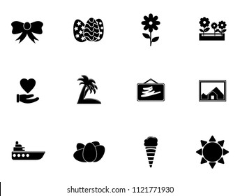 Vector Holiday Illustrations - Summer And Winter Vacation Sign Symbols, Tourism Travel Icons.