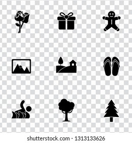 Vector Holiday Illustrations - Summer And Winter Vacation Sign Symbols, Tourism Travel Icons.