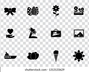 Vector Holiday Illustrations - Summer And Winter Vacation Sign Symbols, Tourism Travel Icons.