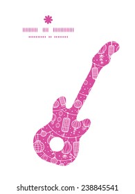 Vector holiday lanterns line art guitar music silhouette pattern frame