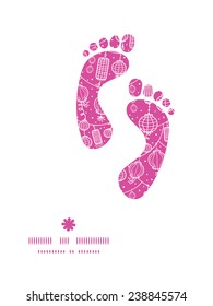 Vector holiday lanterns line art footprints silhouettes pattern frame