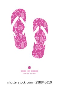 Vector holiday lanterns line art flip flops silhouettes pattern frame