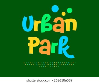 Sítio oficial (em inglês) Urban Park. Fonte colorida festiva. Joyful Kids alfabeto letras e números definidos.
