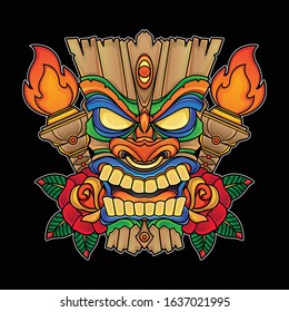 vector holiday mask tiki, vector EPS 10