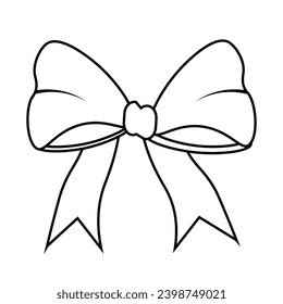 Elemento de diseño de banda de cinta de contorno de vacaciones vectorial aislado en fondo blanco Viernes negro Gran Vidrio de regalo. Etiqueta de precio estilizada de estilo de esquema. Elemento decorativo de Navidad y Año Nuevo negro y blanco