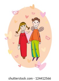  vector holiday postcard valentine's day