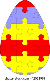 Vector. Holiday puzzle egg in color 03. More Cartoons see in portfolio
