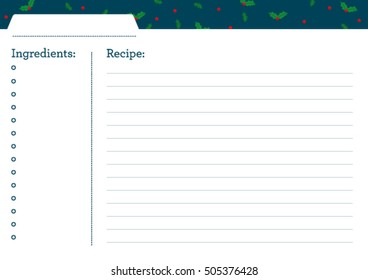 Vector Holiday Recipe Book 