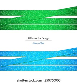 Vector holiday ribbons for packing