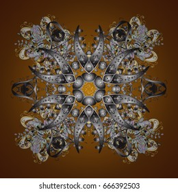 Vector for holiday Thanksgiving day, a simple hand-drawn winter design on brown background.