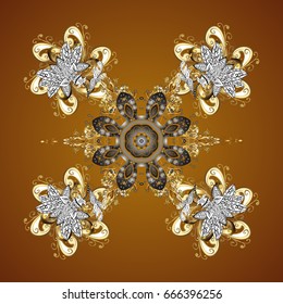 Vector for holiday Thanksgiving day, a simple hand-drawn winter design on brown background.