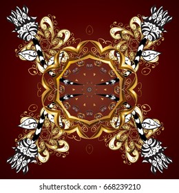 Vector for holiday Thanksgiving day, a simple hand-drawn winter design on brown background.
