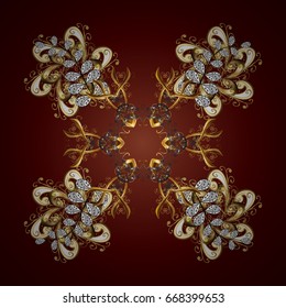 Vector for holiday Thanksgiving day, a simple hand-drawn winter design on brown background.
