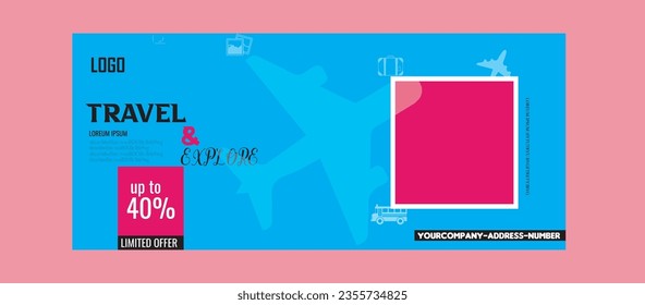 Vector holiday travel agency facebook cover or social media Cover Photo 