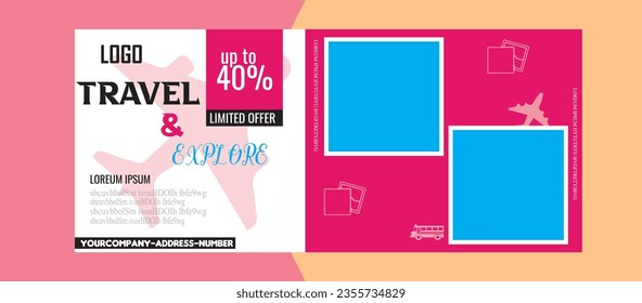 Vector holiday travel agency facebook cover or social media Cover Photo 