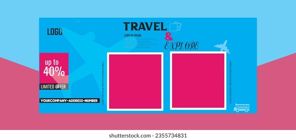 Vector holiday travel agency facebook cover or social media Cover Photo 