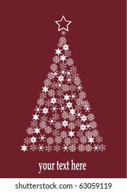 vector holiday tree made of snowflakes