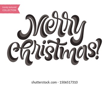 Vector holidays lettering. Merry Christmas calligraphy for invitation and greeting card, prints and posters. Hand drawn inscription, design elements for store, blogs and social media content