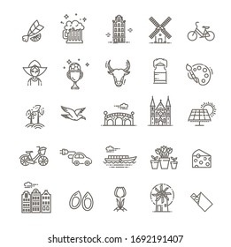Vector Holland flat icons set
