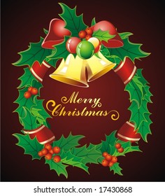 vector holly wreath