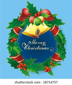 vector holly wreath