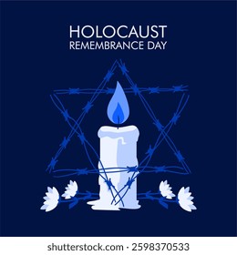vector holocaust remembrance day poster template