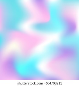 Vector holographic abstract background in neon colors. Blur colorful pattern. Wallpaper in hipster style
