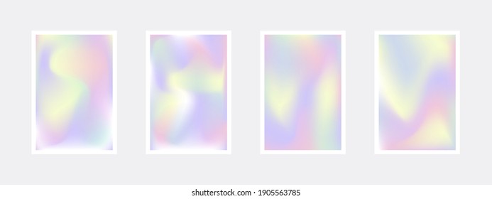 Vector holographic abstract backgrounds, poster and cover templates