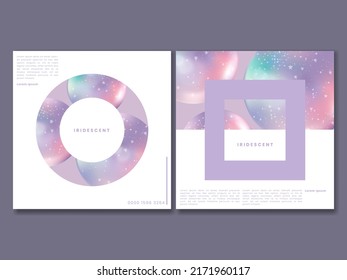 Vector Holographic Abstract Marble, Ball, Sphere or Planet Invitation Card, Book Cover or Advertisement Background. Purple and White.	
	
