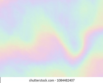 Vector Holographic Background. Pearlescent Texture. Iridescent Design In Pastel Hues. Hologram Abstract Background.