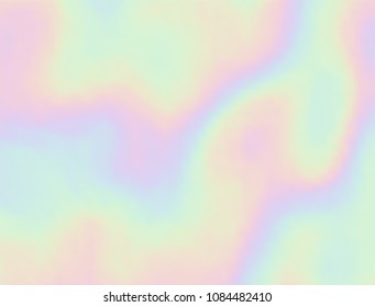 Vector Holographic Background. Pearlescent Texture. Iridescent Design In Pastel Hues. Hologram Abstract Background.