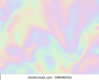 Vector holographic background. Pearlescent texture. Iridescent design in pastel hues. Hologram abstract background.
