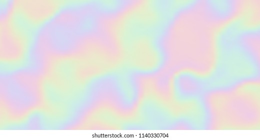 Vector holographic background. Pearlescent texture. Iridescent design in pastel hues. Hologram abstract background.