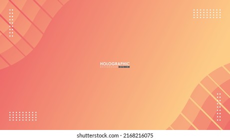 Fondo holográfico vectorial con colores rosa y amarillo.