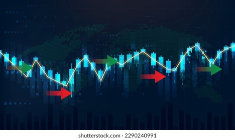 Vector holographic candlestick chart movement of business people investment candlestick financial stock investment vector illustration investment background illustration