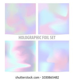 The vector of Holographic foil background set 4 styles be appropriate for use as banner and the background.