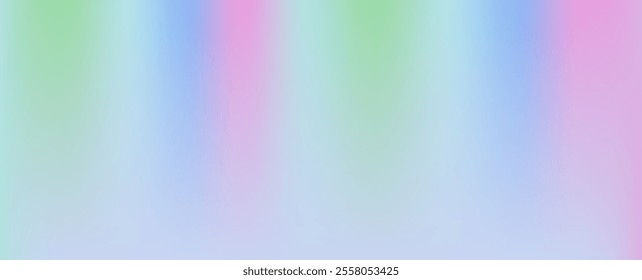 Vector holographic iridescent ombre background. Blurred neon hologram gradient. Horizontal backdrop.