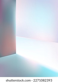 Vector Holographic or Iridescent Studio Shot Product Display Background for Beauty, Fashion and Trendy Products.	