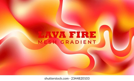diseño de fondo de incendio de degradado de malla holográfica vectorial lava.