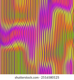 Vector holographic Pattern. Line multicolored background. Colorful curve texture.