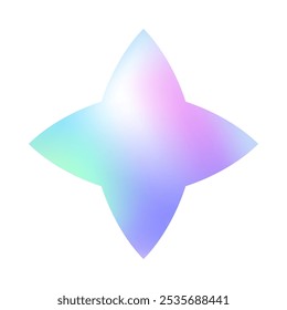 Vector holographic sticker in 90s style.Isolated shiny chrome shape.Modern iridescent foil icon or symbol in y2k aesthetic.Trendy emblem for banners,social media marketing,branding,packaging,offers