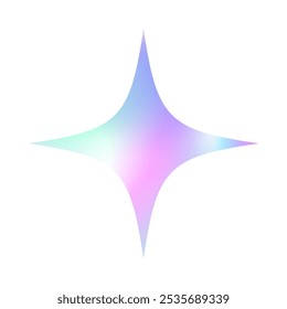 Vector holographic sticker in 90s style.Isolated shiny chrome shape.Modern iridescent foil icon or symbol in y2k aesthetic.Trendy emblem for banners,social media marketing,branding,packaging,offers