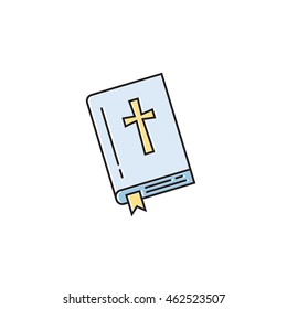 Vector holy bible icon in trendy linear style isolated on white.  Logo design.