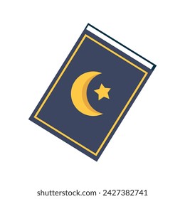 Vector Holy Book Quran Cartoon Illustration Isolated