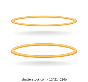 Vector holy golden nimbus circle isolated